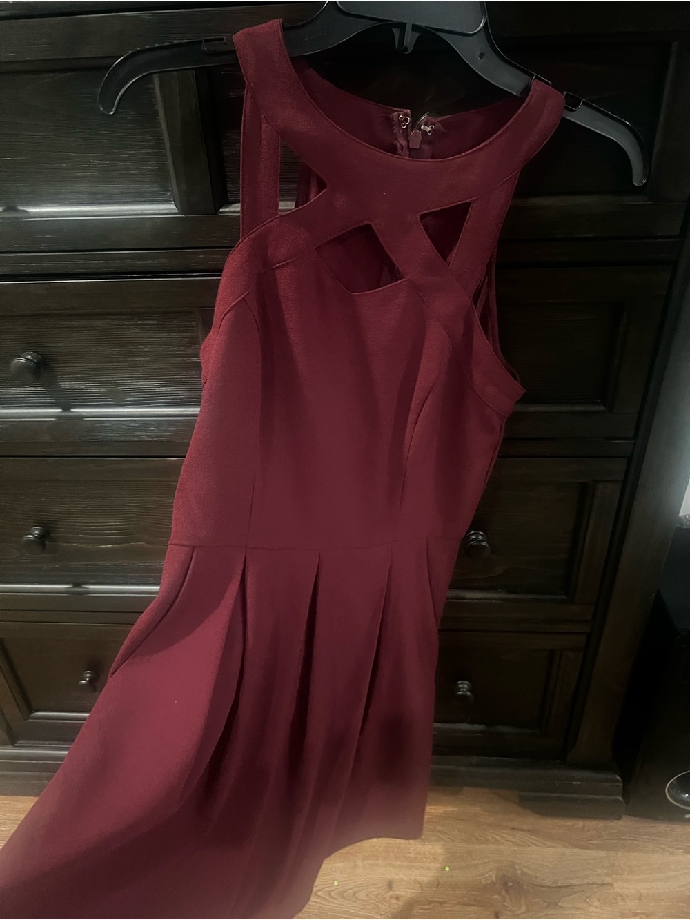 Speechless Burgundy Cutout Fit-and-Flare Mini Dress